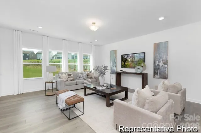 a living room with furniture and a couch