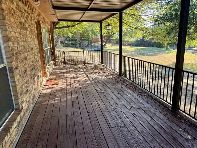 a view of a wooden deck
