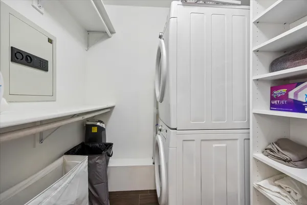 a view of balcony with furniture