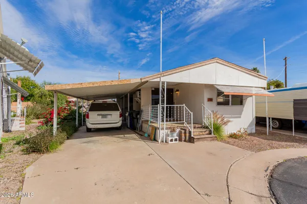 a view of a house with a patio
