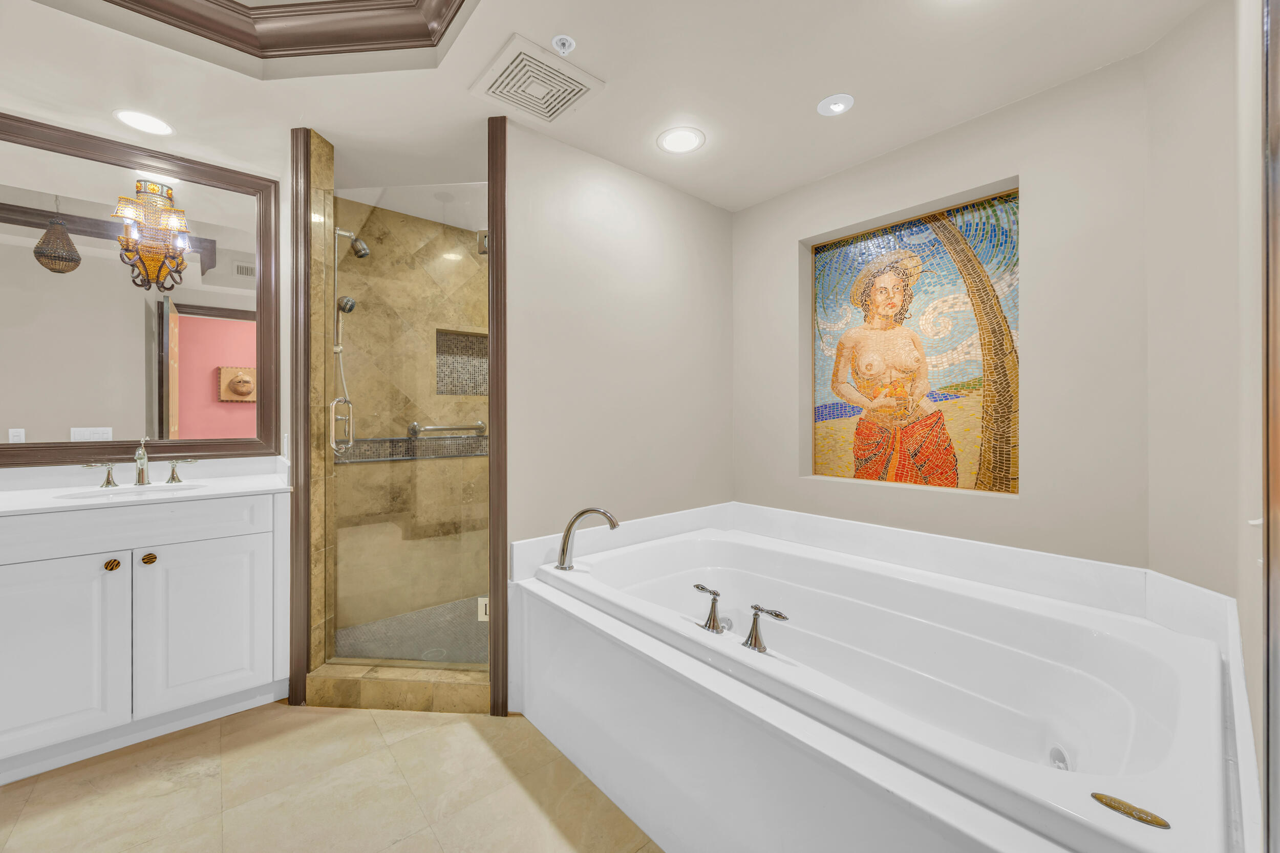 340 South US Highway 1, Unit 408 Jupiter, FL 33477 - Photo 35 of 53 a bathroom with a bathtub and a shower