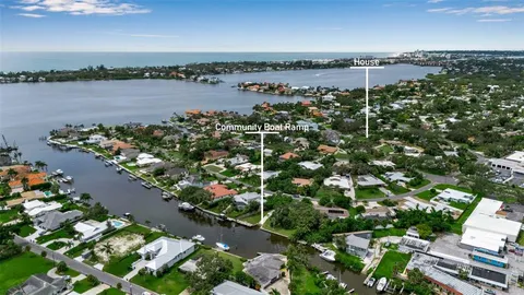 a view of a lake with a city
