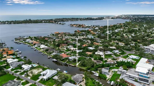 a view of a lake with a city
