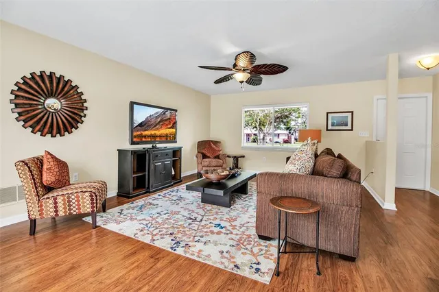 a living room with furniture