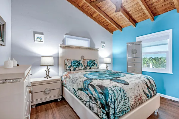 an outdoor space with furniture