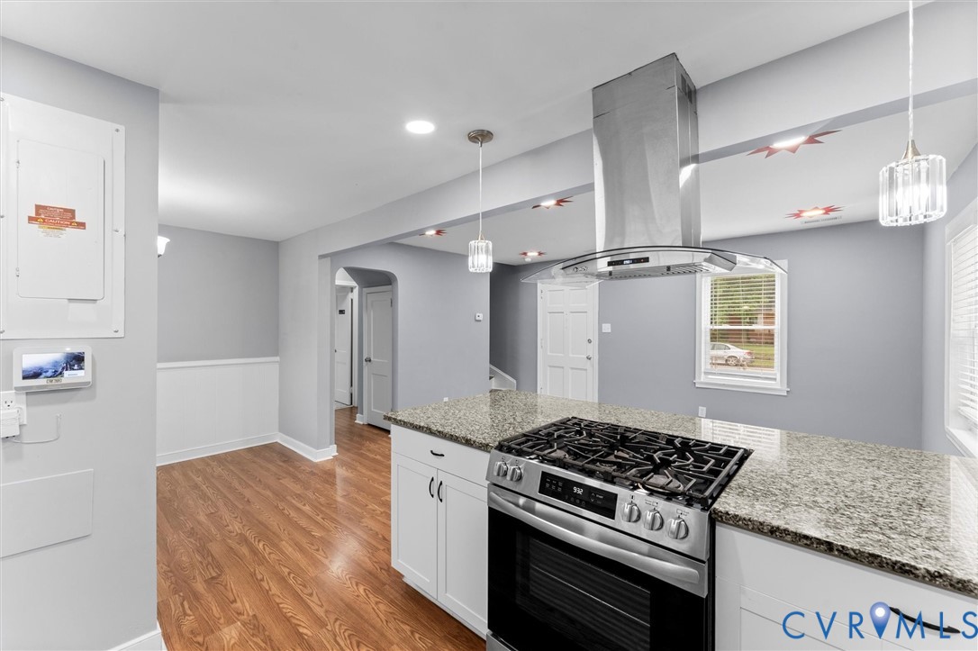 3424 Danbury Road Richmond, VA 23234 - Photo 12 of 37 Kitchen featuring gas range, light stone counters,