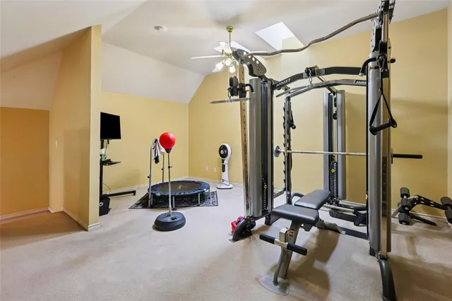 a view of gym equipment and children play room
