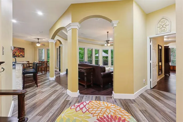 a living room with furniture