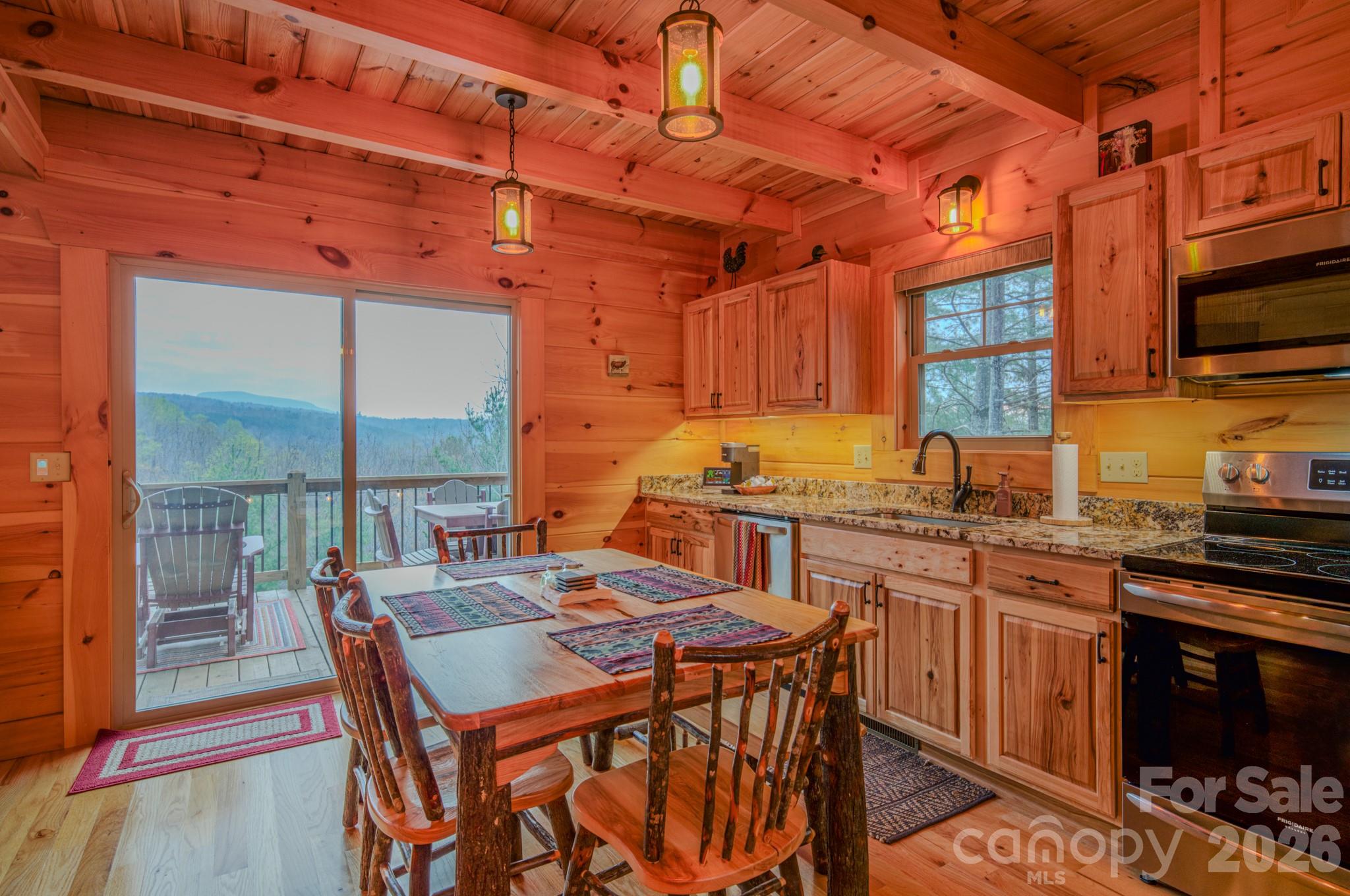 9147 Shortoff View Terrace Nebo, NC 28761 - Photo 13 of 48 a kitchen with a stove a sink and a refrigerator