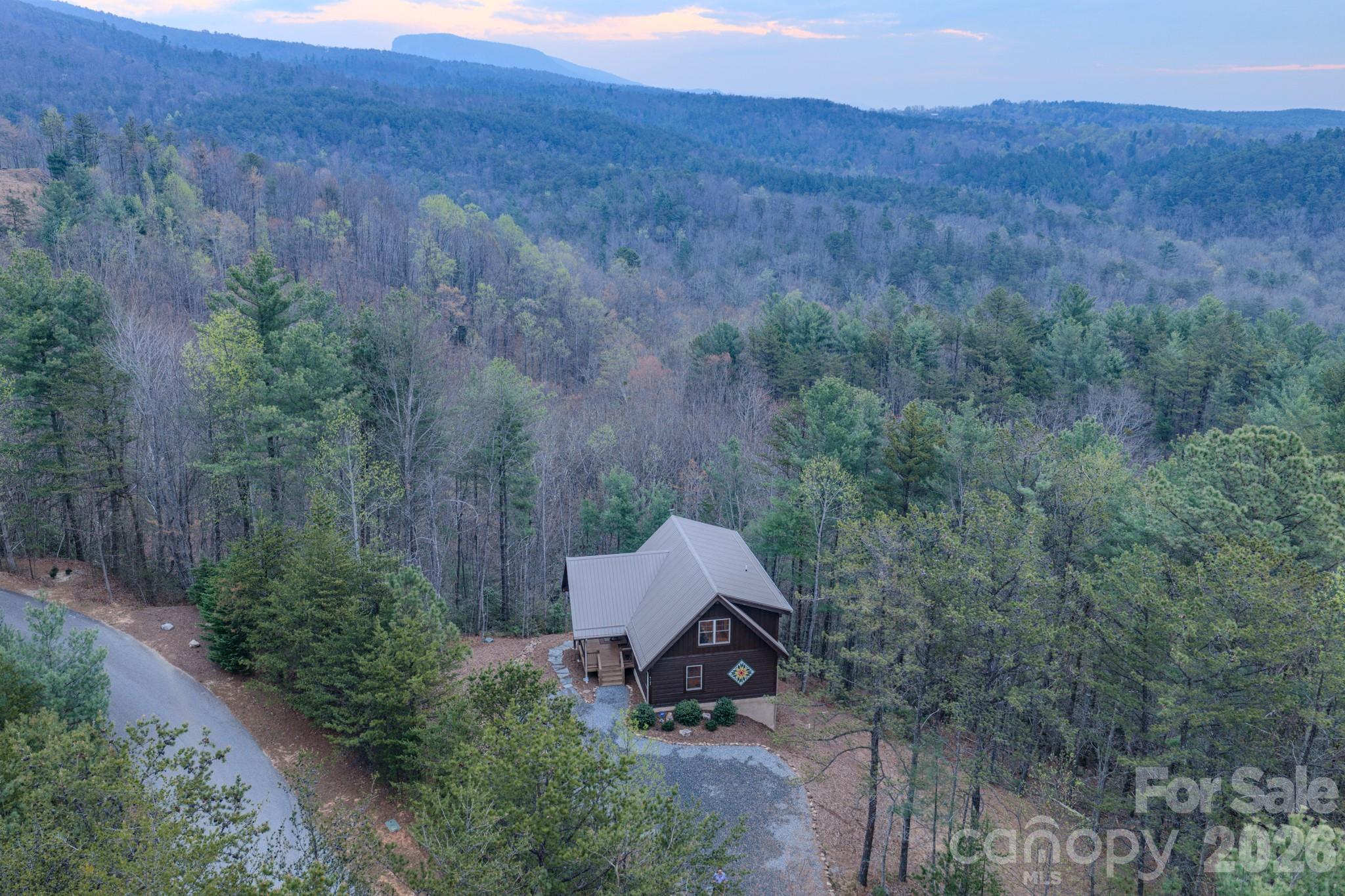 9147 Shortoff View Terrace Nebo, NC 28761 - Photo 36 of 48 an aerial view of a house with mountain view