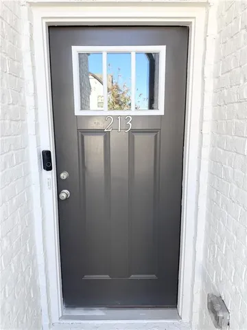 a view of a bathroom from a window