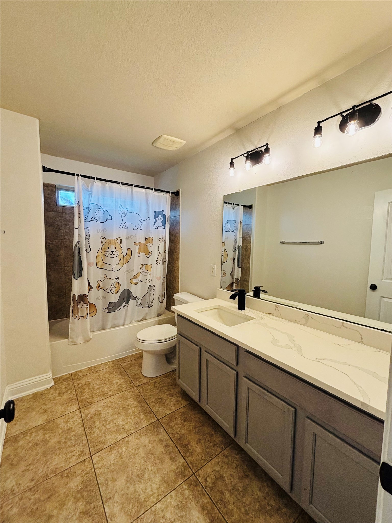 419 Blossom Terrace Lane Rosenberg, TX 77469 - Photo 9 of 19 a spacious bathroom with a granite countertop sink a toilet and a shower