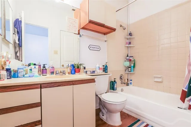 a bathroom with a sink a toilet and a bathtub