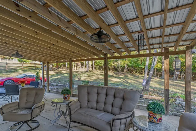 a big yard with trees