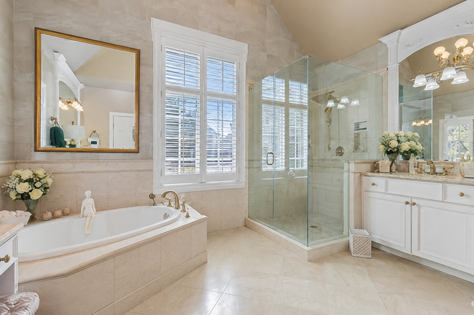 406 Kenmare Drive Burr Ridge, IL 60527 - Photo 9 of 27 a spacious bathroom with sink shower and mirror