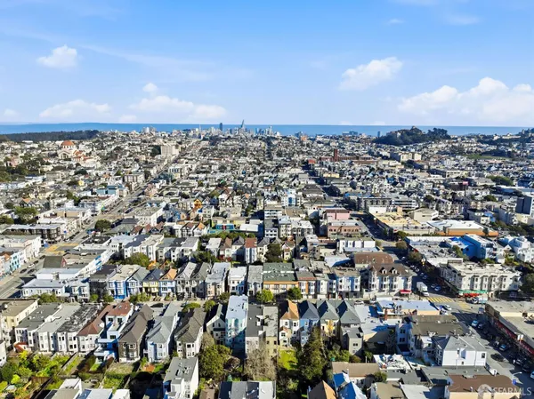 an aerial view of a city