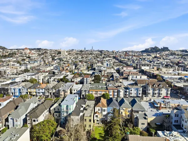 an aerial view of a city
