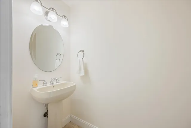 a view of a lake with a yard