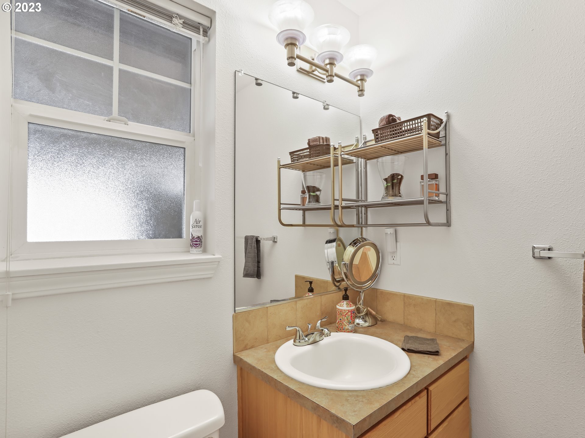 18533 Southwest Deloris Lane Beaverton, OR 97007 - Photo 12 of 43 a bathroom with a sink vanity mirror and toilet