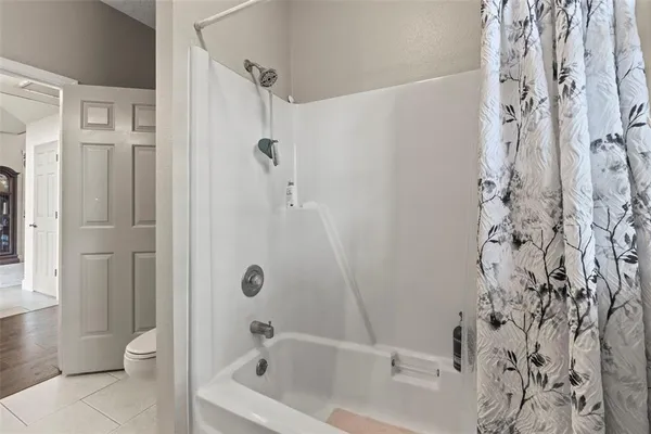 a view of a yard with plants and trees