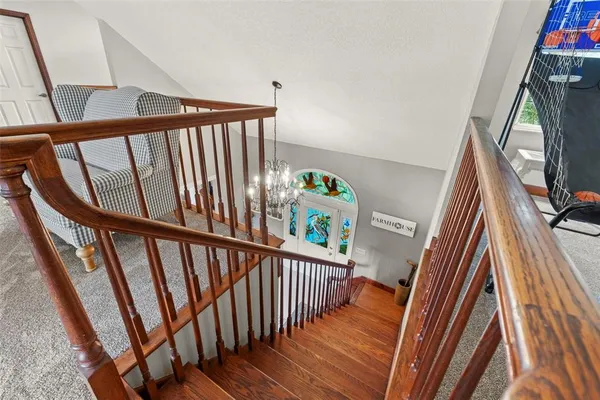 a view of a backyard with a slide