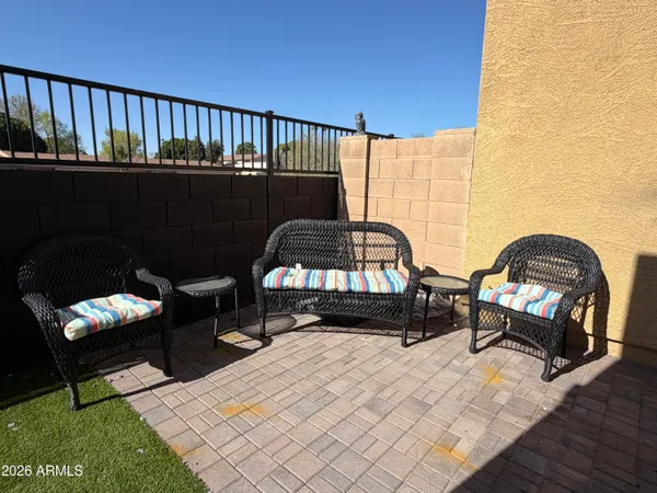 a living room with furniture