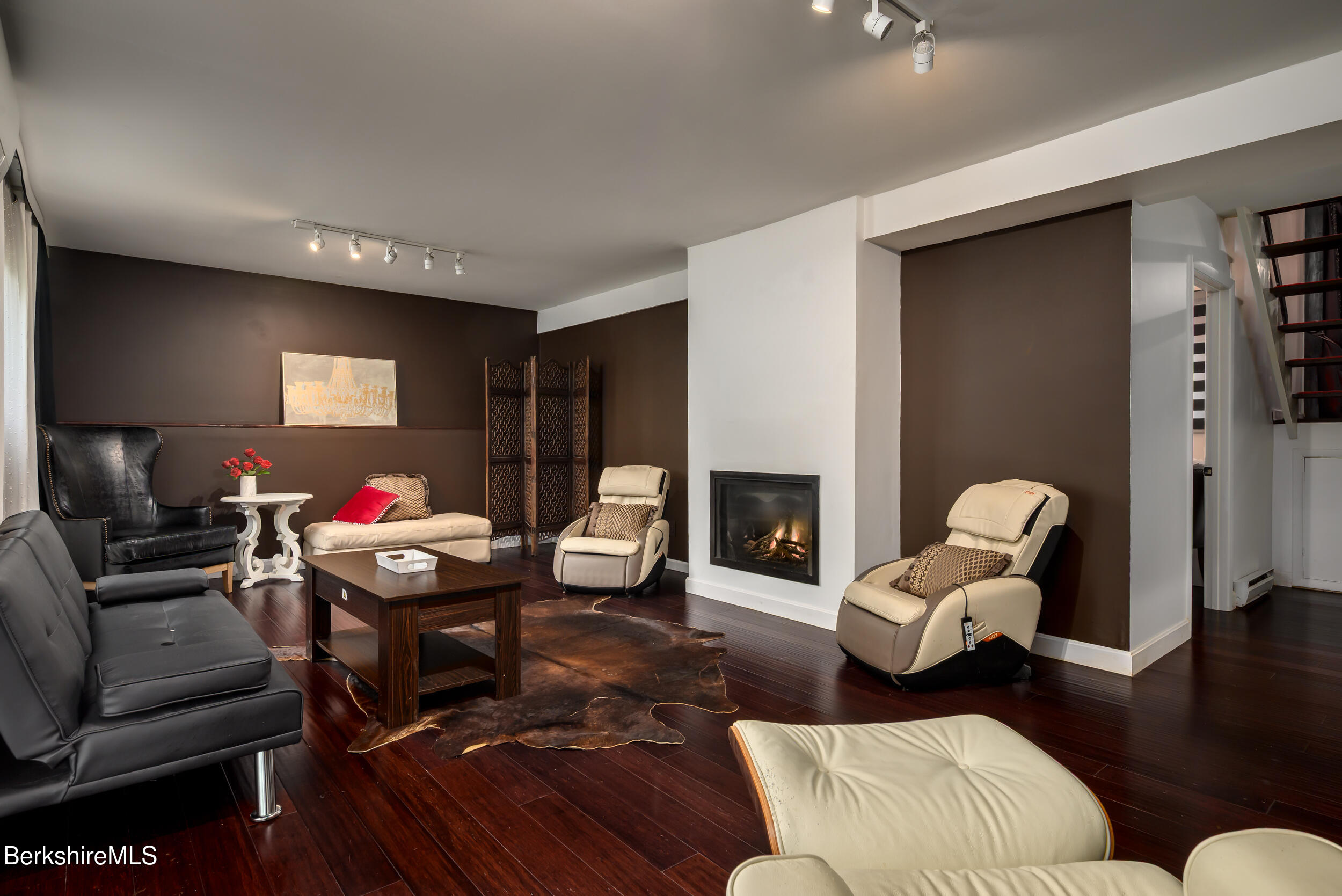 137 Stratton Road Williamstown, MA 01267 - Photo 18 of 30 Lower Level Family Room with Fireplace