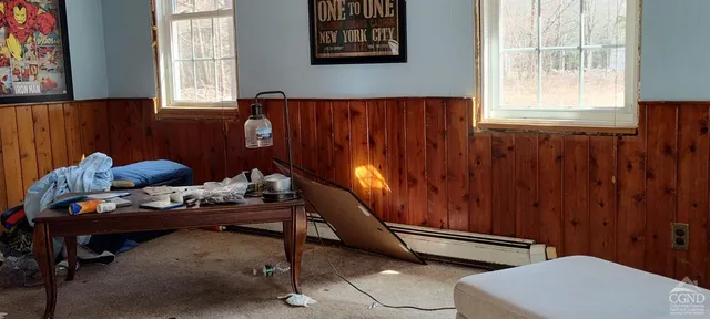 a living room with furniture