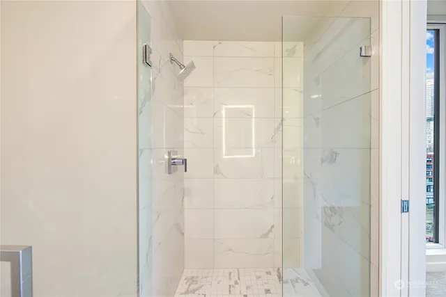a bathroom with a shower