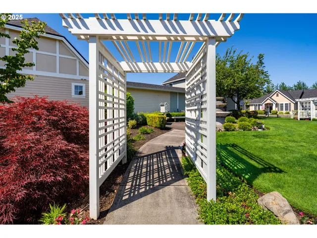 a view of yard from deck