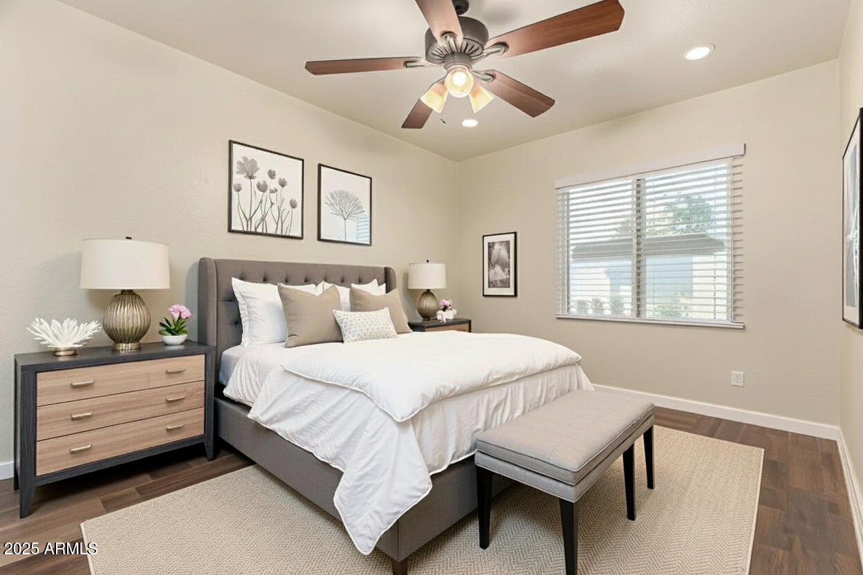1318 East Culver Street, Unit 1 Phoenix, AZ 85006 - Photo 13 of 26 a bedroom with a bed and a window