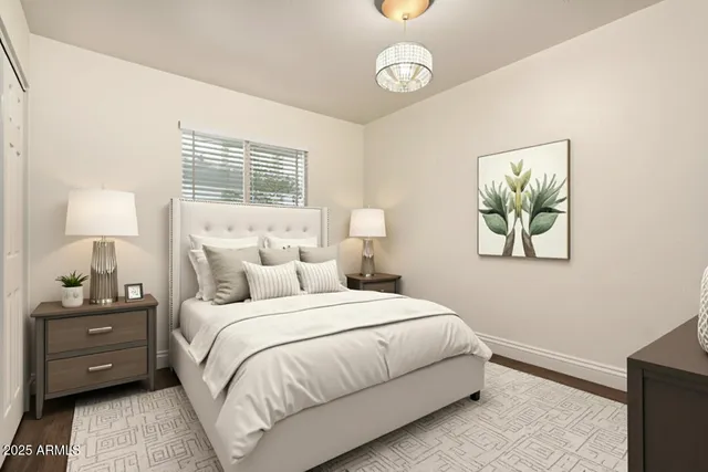 a view of an empty room with windows