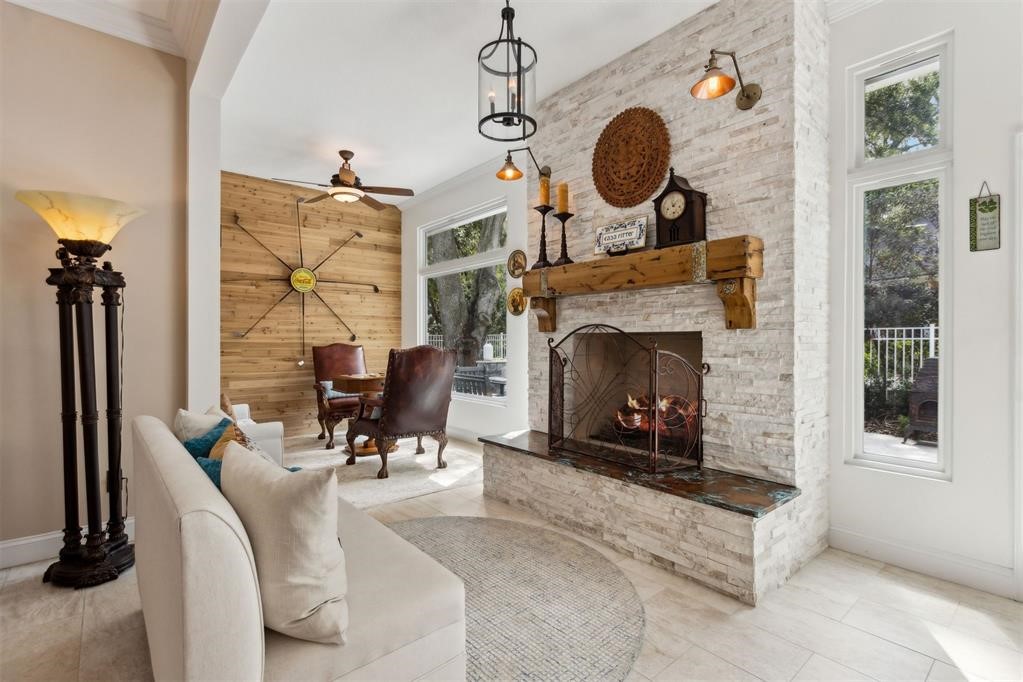 1656 Rigging Way Fernandina Beach, FL 32034 - Photo 14 of 70 Gas fireplace with limestone