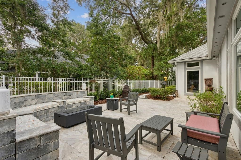 custom firepit and seating