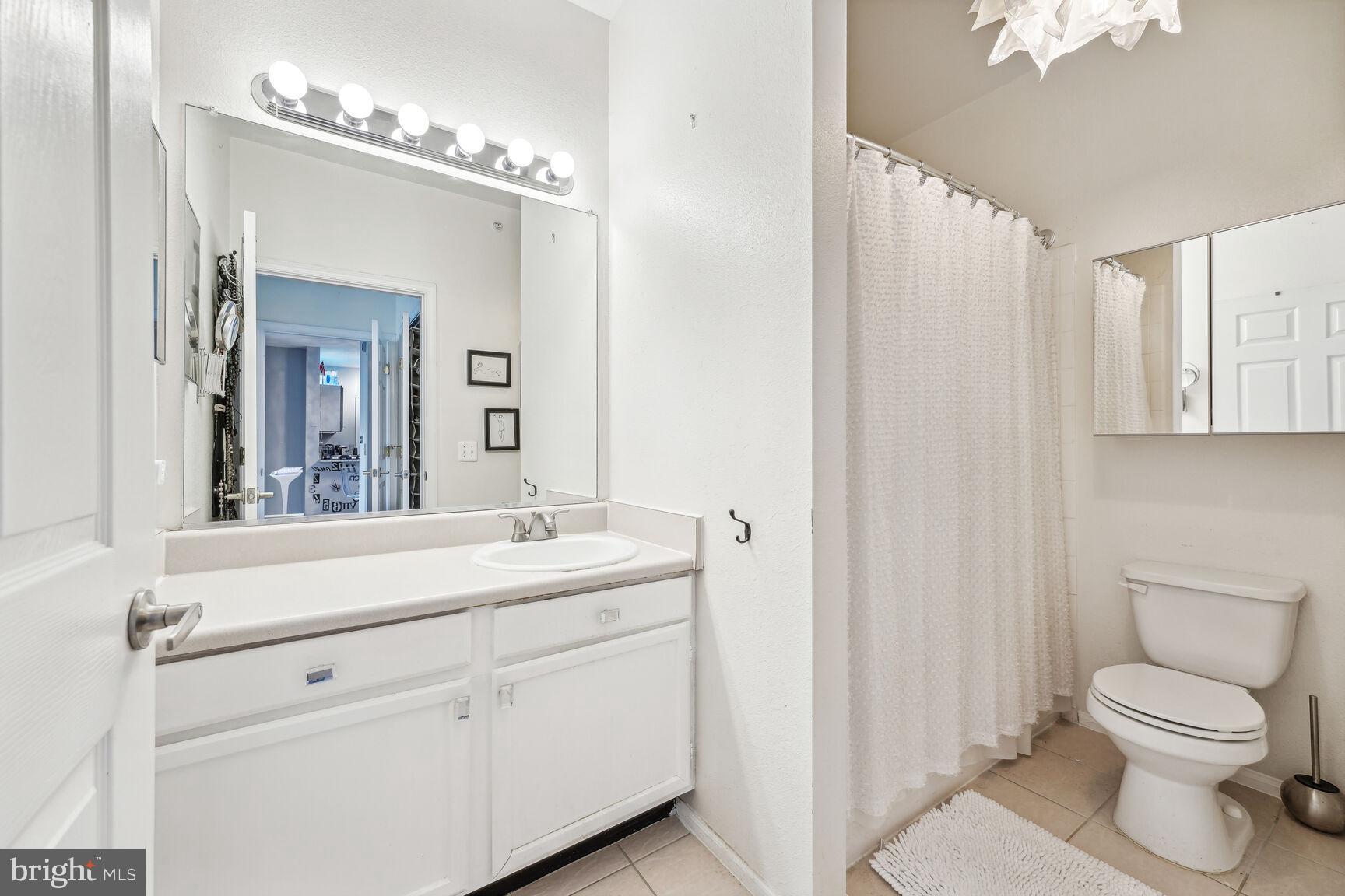 1581 Spring Gate Dr., Unit 5403 McLean, VA 22102 - Photo 11 of 20 a bathroom with a toilet a sink and mirror