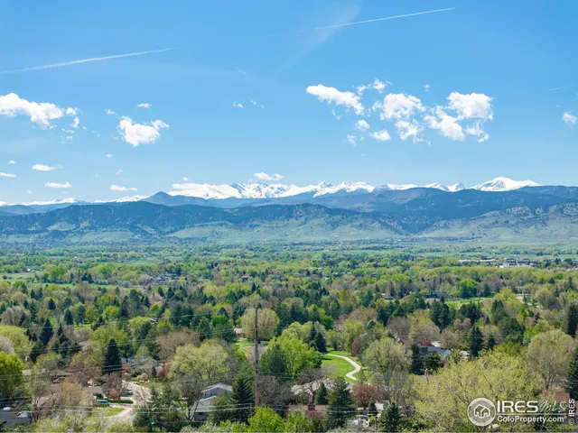 a view of a city with lush green forest