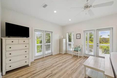 a view of a lake with a beach