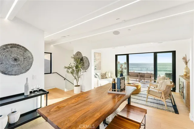 a view of a balcony with an ocean view
