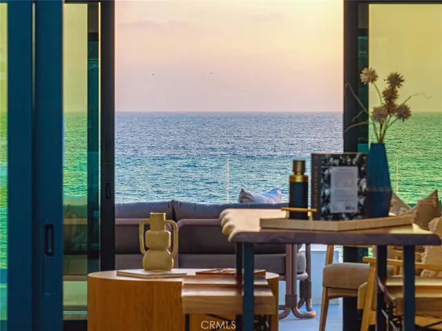 a view of a terrace with furniture