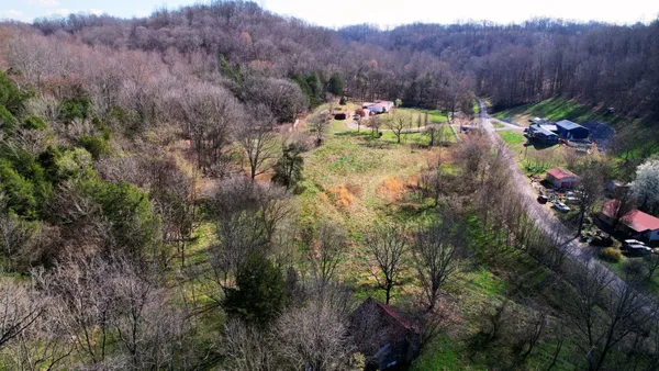 a view of a lush green field