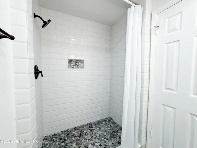 a bathroom with a shower