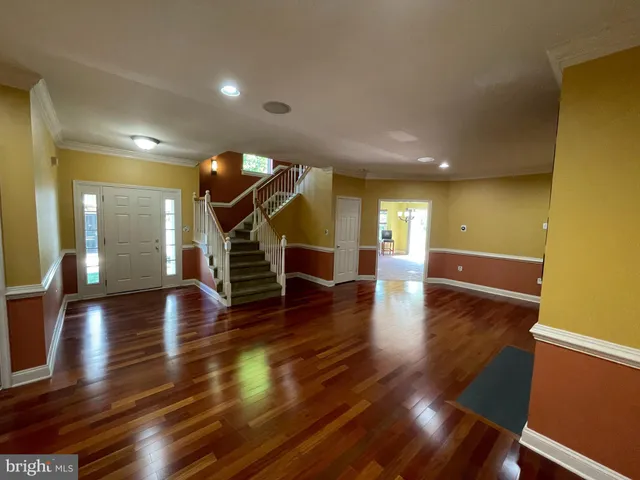 a fireplace with a wooden floor