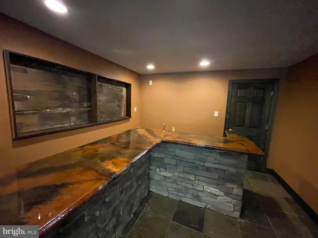 a view of a porch with a backyard