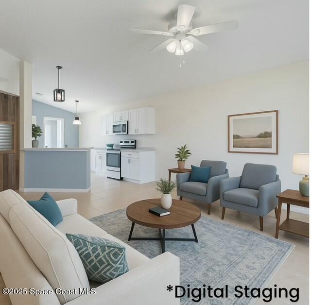 2405 Bayhill Drive Melbourne, FL 32940 - Photo 8 of 36 a living room with furniture a rug and kitchen view