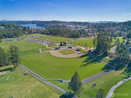 an aerial view of a football ground