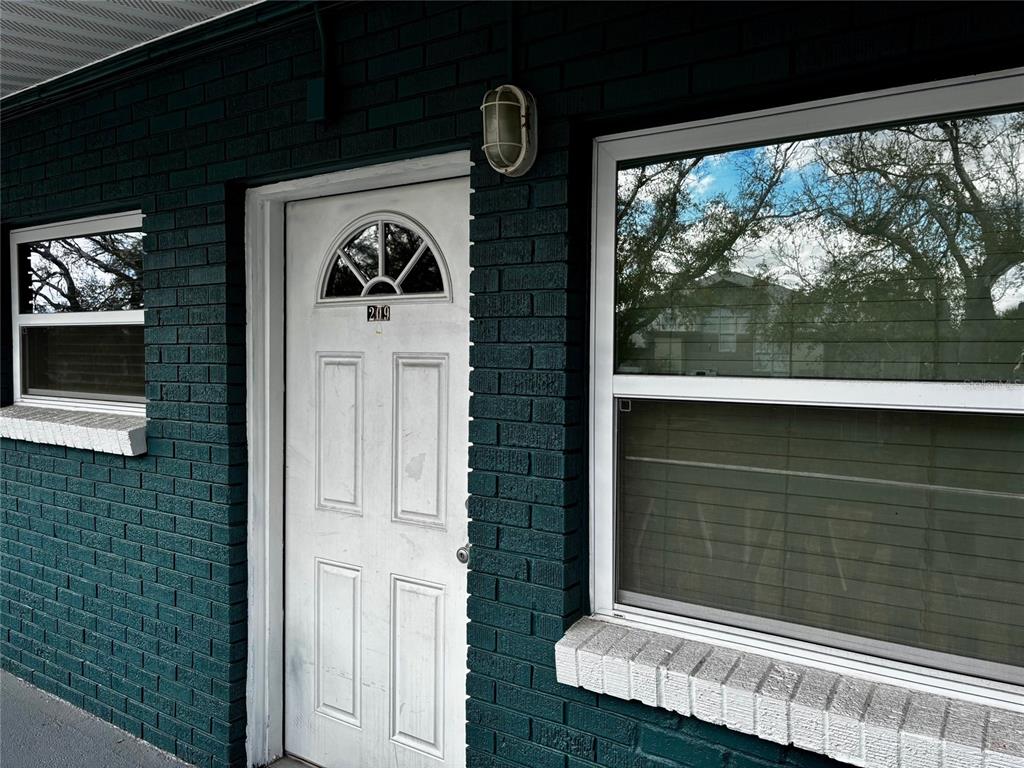 a view of front door of house