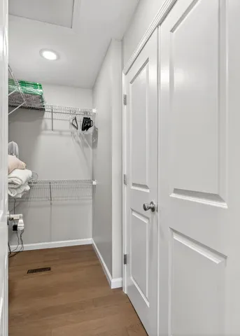 a view of a walk in closet