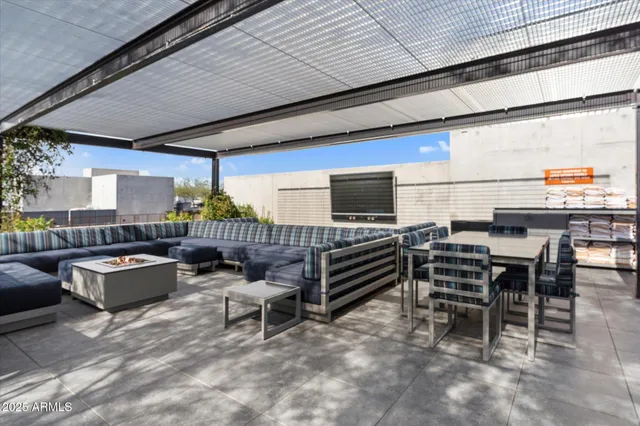 a view of a porch and wooden floor
