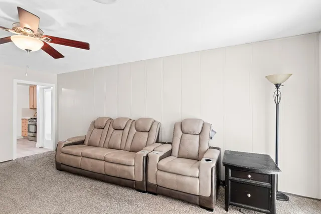 a living room with furniture