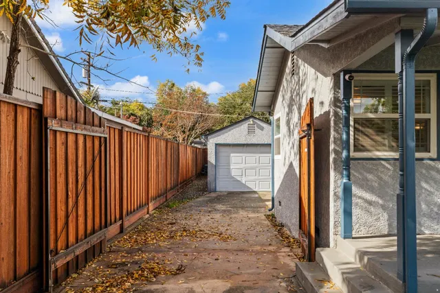 a view of a wooden door